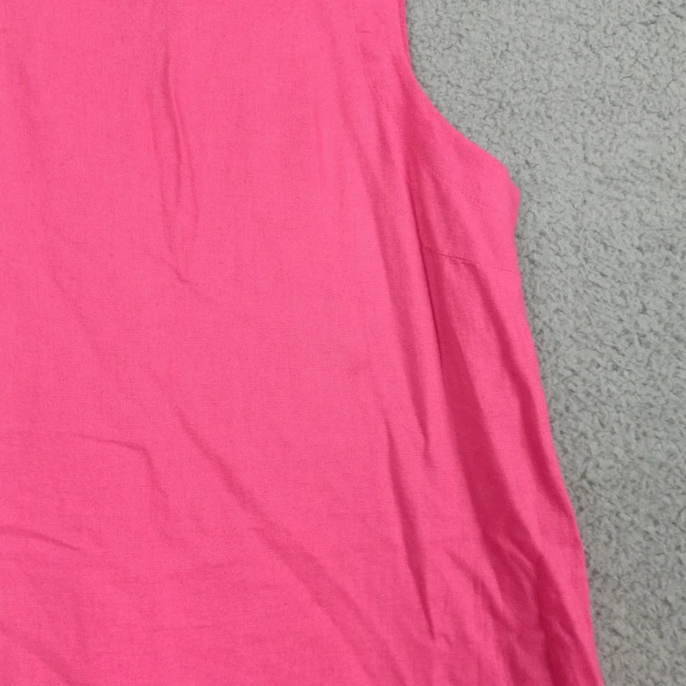 A New Day Womens Shift Dress Linen Blend‎ Mini Pink Above Knee Sleeveless XS